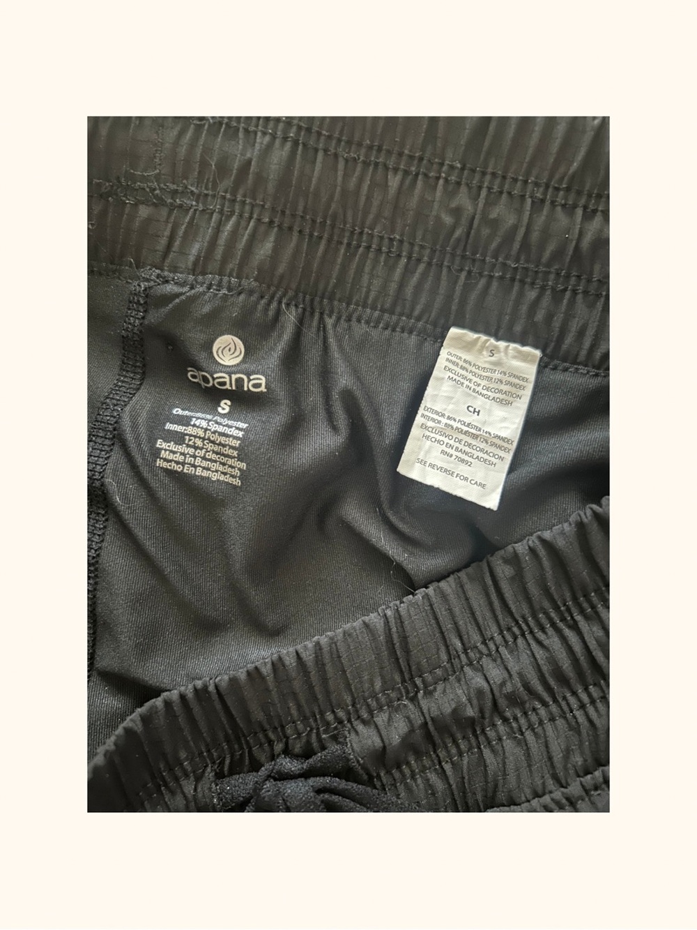 Apana Black Mini Skort Athletic Drawstring Skort Pockets - Picture 4 of 9